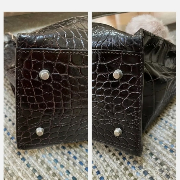 🥳HP🥳Furla Brown Large Leather Tote & Furla Charm - Picture 4 of 13